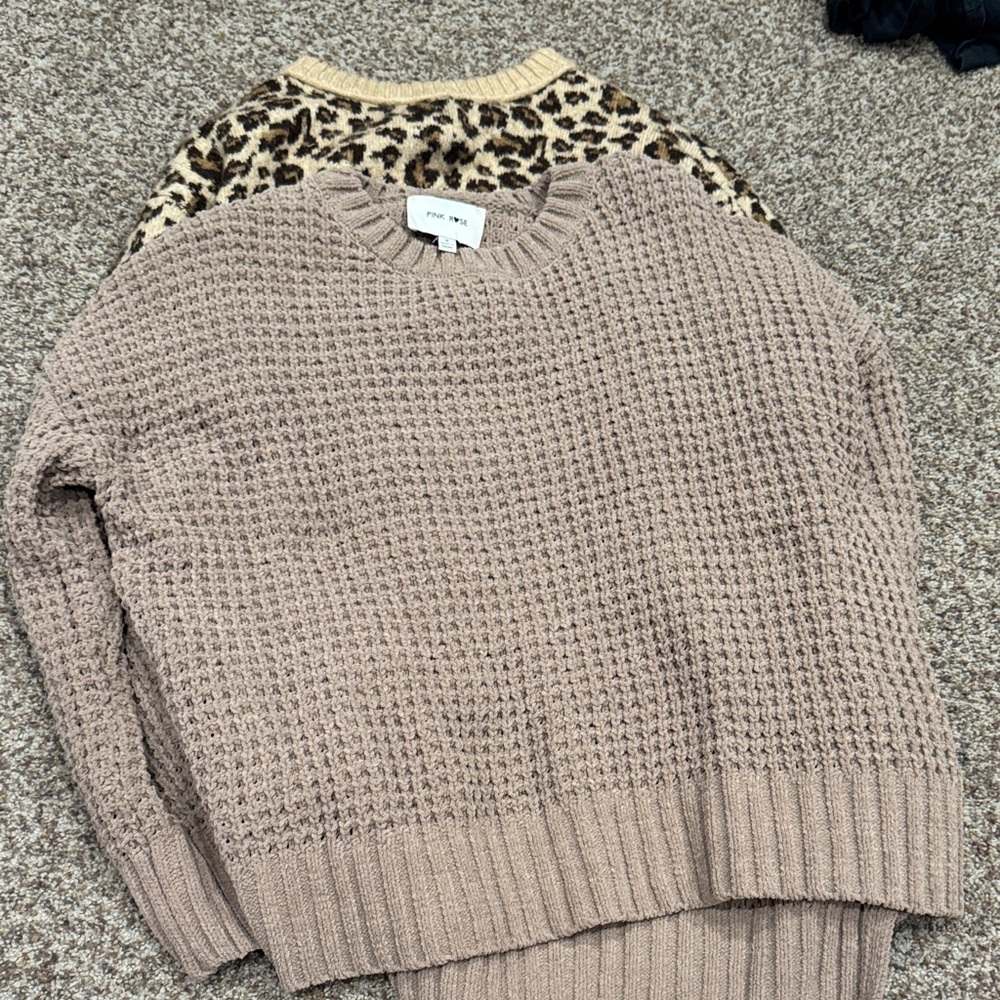 H&M Waffle Knit Sweater in Taupe